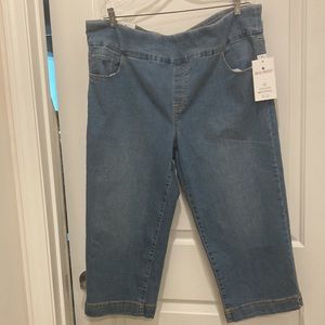 Gloria Vanderbilt, Amanda, pull on capris with built-in slimming panel.